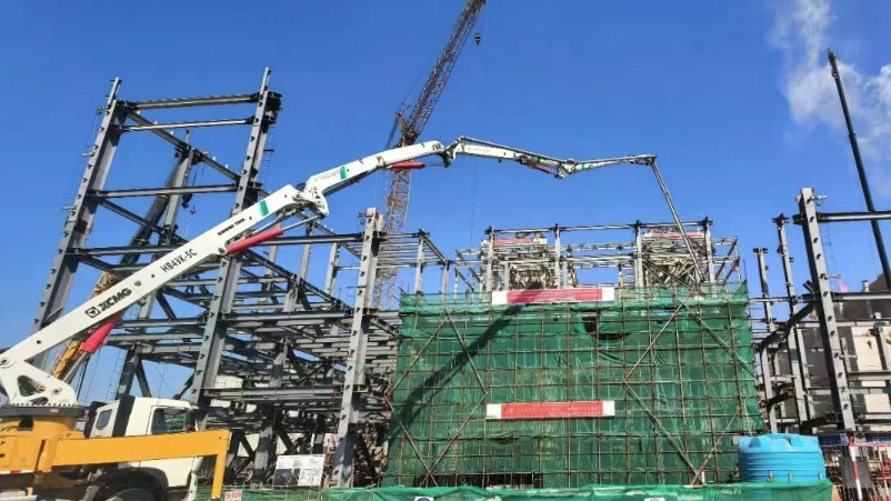 哈萨克斯坦阿克纠宾80MW电站项目顺利完成汽轮机基础顶板浇筑